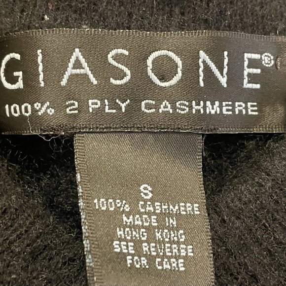 GIASONE Women's Italilan Black 2 Ply 100% Cashmere Sweater Sz S - Picture 2 of 4
